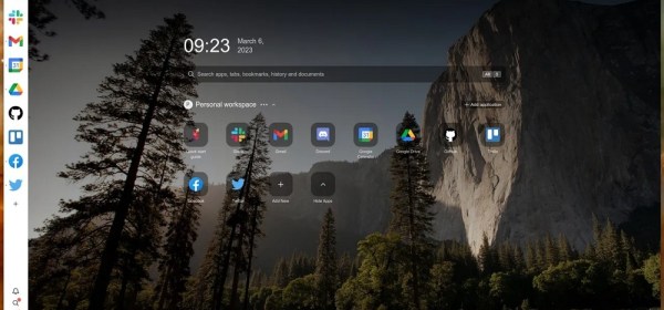Sidekickでは簡単にアプリをスタートページへ追加できる