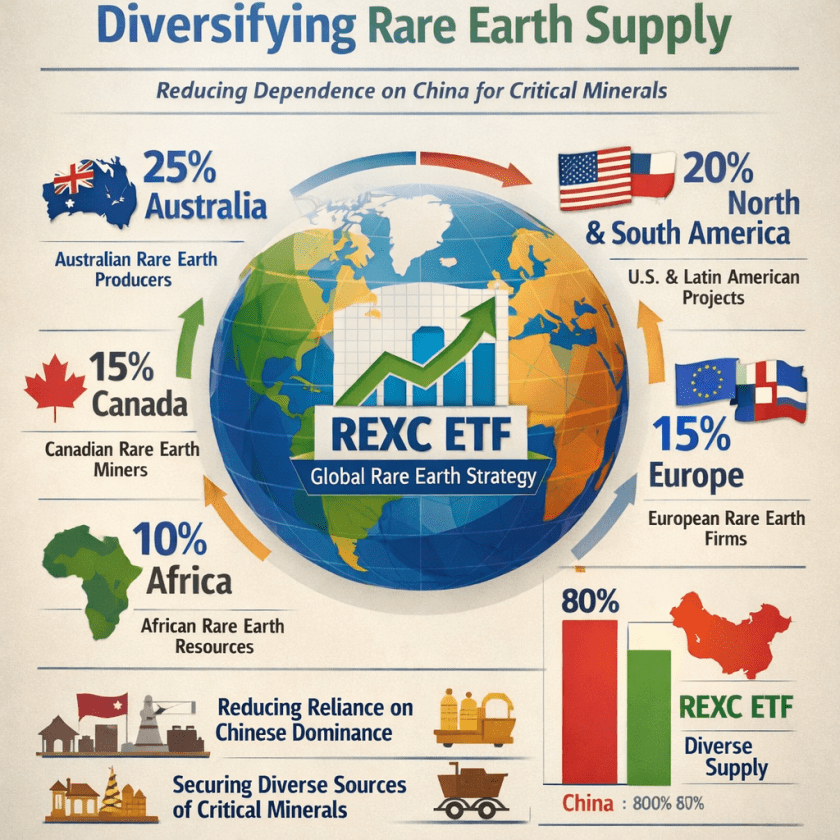 Global rare earth supply sources by region with percentages and diversification strategy