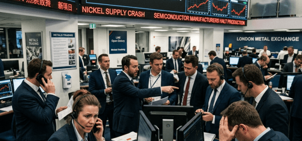 Traders at London Metal Exchange working amid metals shortage headlines