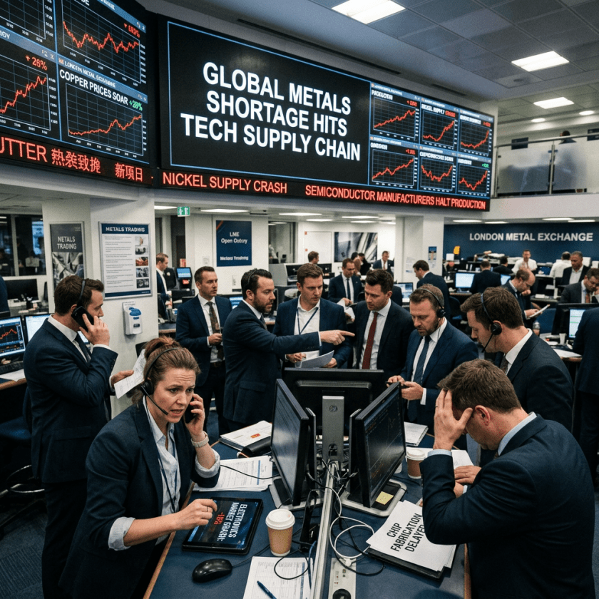 Traders at London Metal Exchange working amid metals shortage headlines