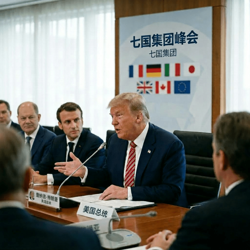 Donald Trump discussing trade deficit at G7 Summit with other world leaders