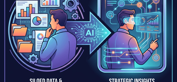 Comparison of revenue operations professional before AI with siloed data and manual processes versus revenue operations strategist with AI using strategic insights and automation