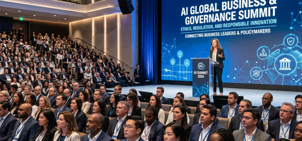 Audience and speaker at AI Global Business & Governance Summit 2024 with focus on ethics, regulation, and innovation