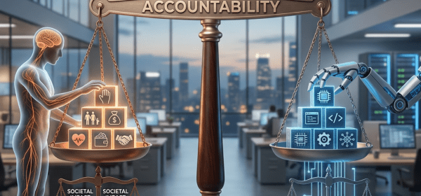 Scale balancing individual responsibility and algorithmic accountability with human and robot sides