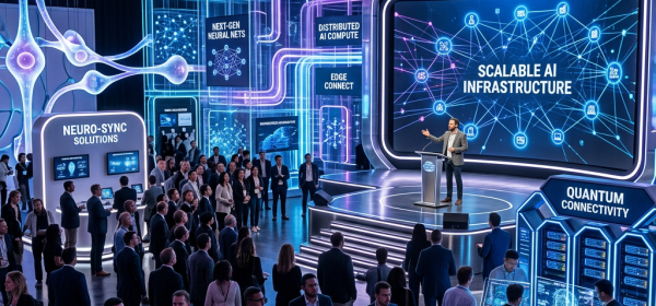Speaker presenting scalable AI infrastructure at Global AI Networking Conference