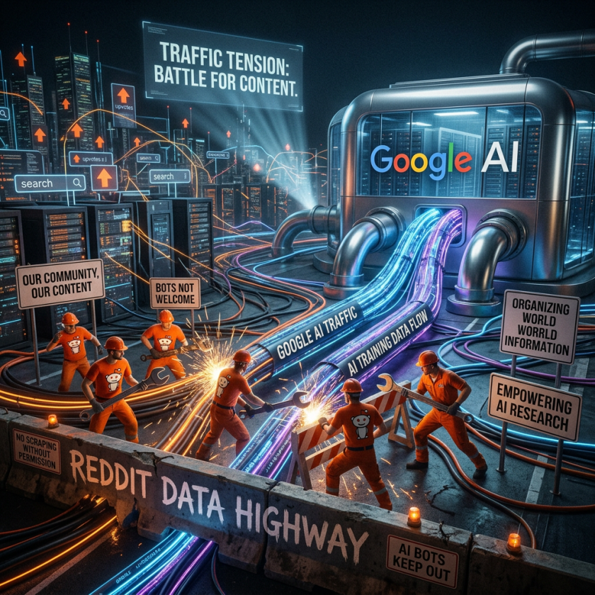 Workers blocking unauthorized Reddit data scraping for Google AI training