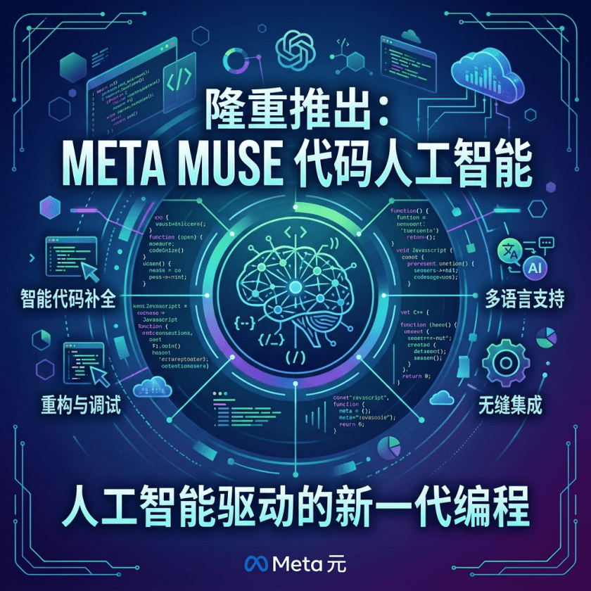 Meta Muse Code AI with intelligent code completion, refactoring, debugging, multi-language support, and seamless integration