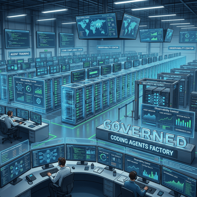 Governed coding agents factory with servers, dashboards, and operators