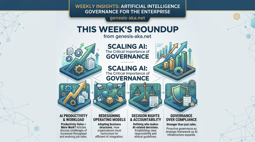 Weekly Insights: Artificial Intelligence Governance for the Enterprise; AI productivity, operating models, decision rights, and compliance.